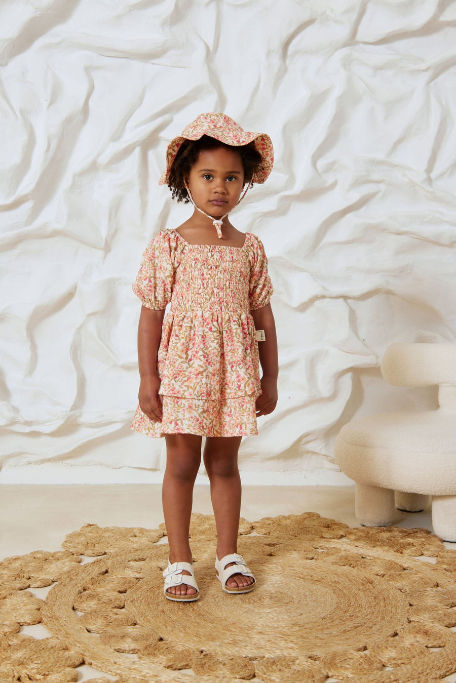 Kapow Kids Spring Blossom Shirred Dress | Dresses & Skirts | Bon Bon Tresor