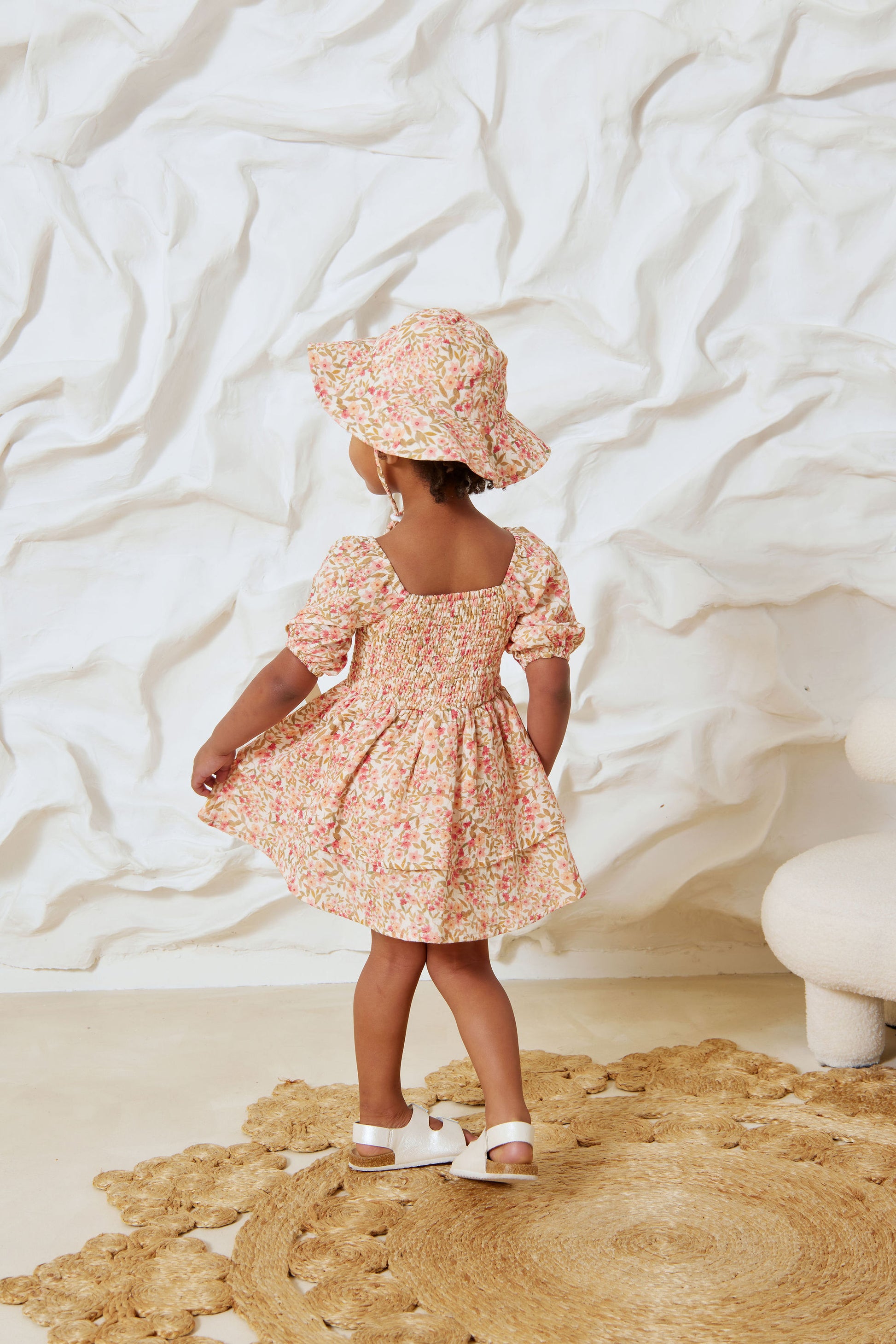 Kapow Kids Girls Spring Blossom Shirred Dress | Dresses | Bon Bon Tresor