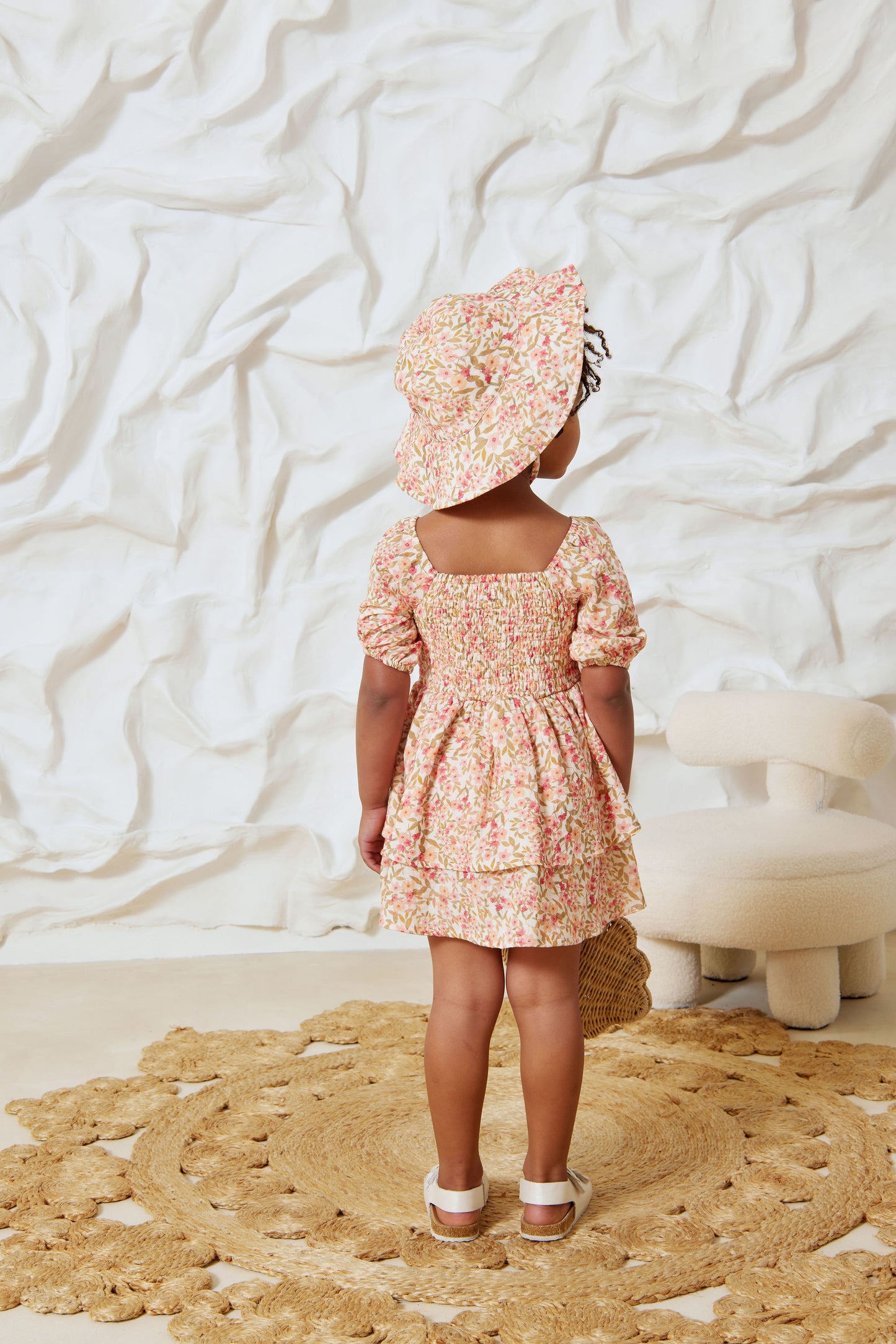 Kapow Kids Girls Spring Blossom Shirred Dress | Dresses | Bon Bon Tresor