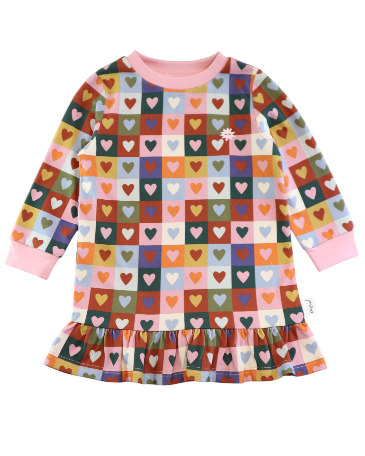 Kapow Kids Girls Heart Checkerboard Dress | Dresses | Bon Bon Tresor