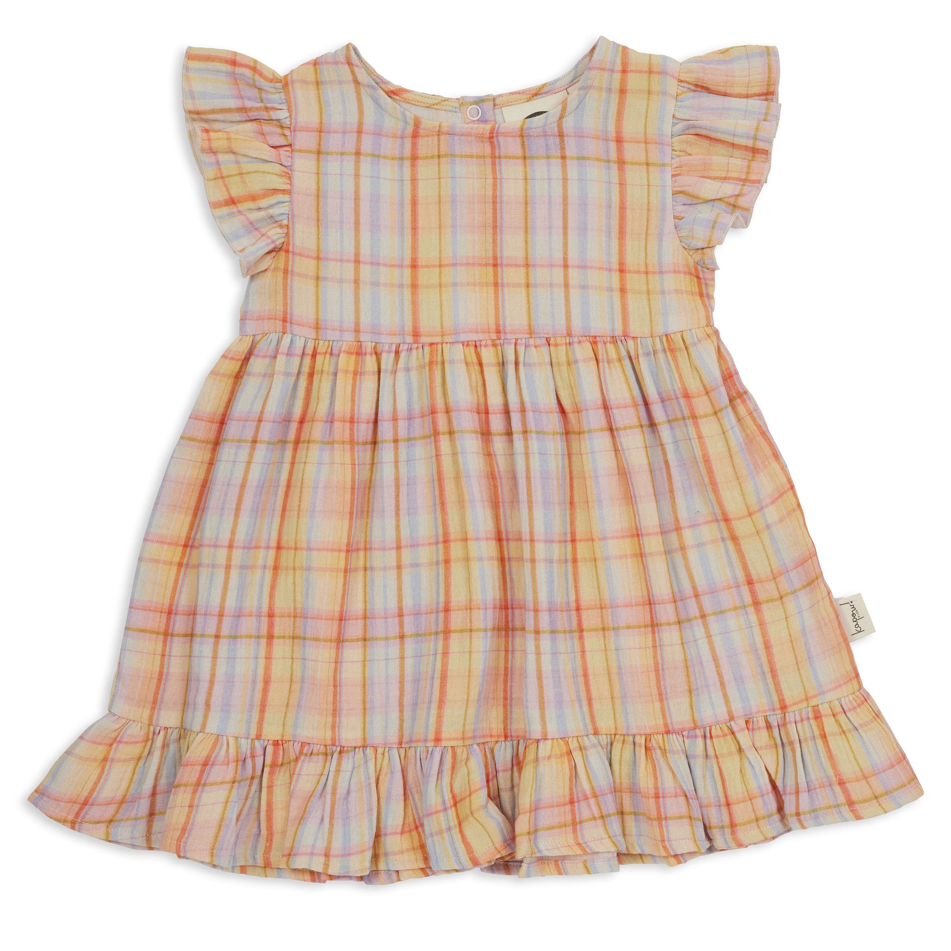 Kapow Kids Girls Rainbow Plaid Trapeze Dress | Dresses | Bon Bon Tresor