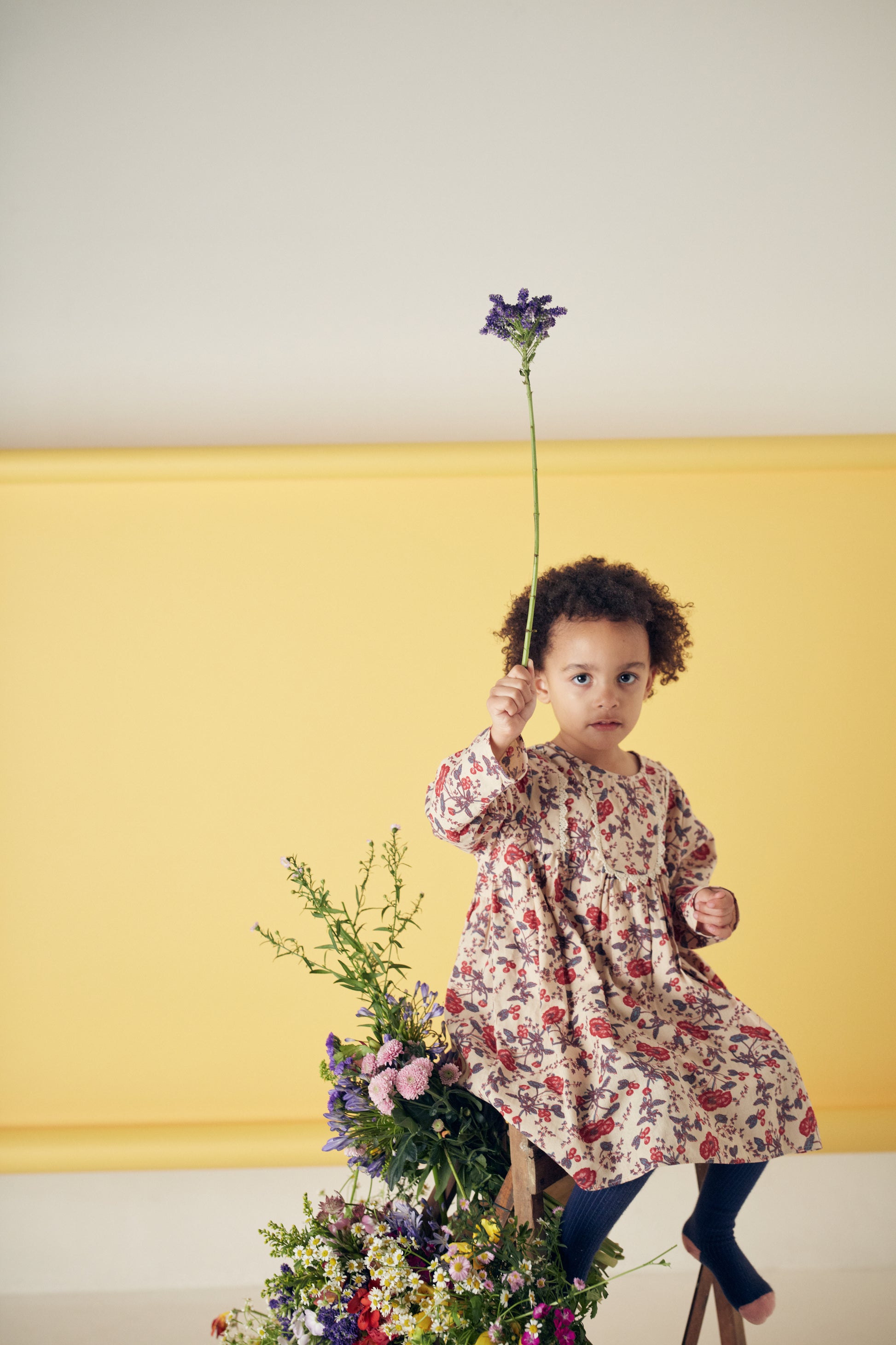 Louise Misha Girls Roulotta Dress - Cream Poppies | Dresses | Bon Bon Tresor