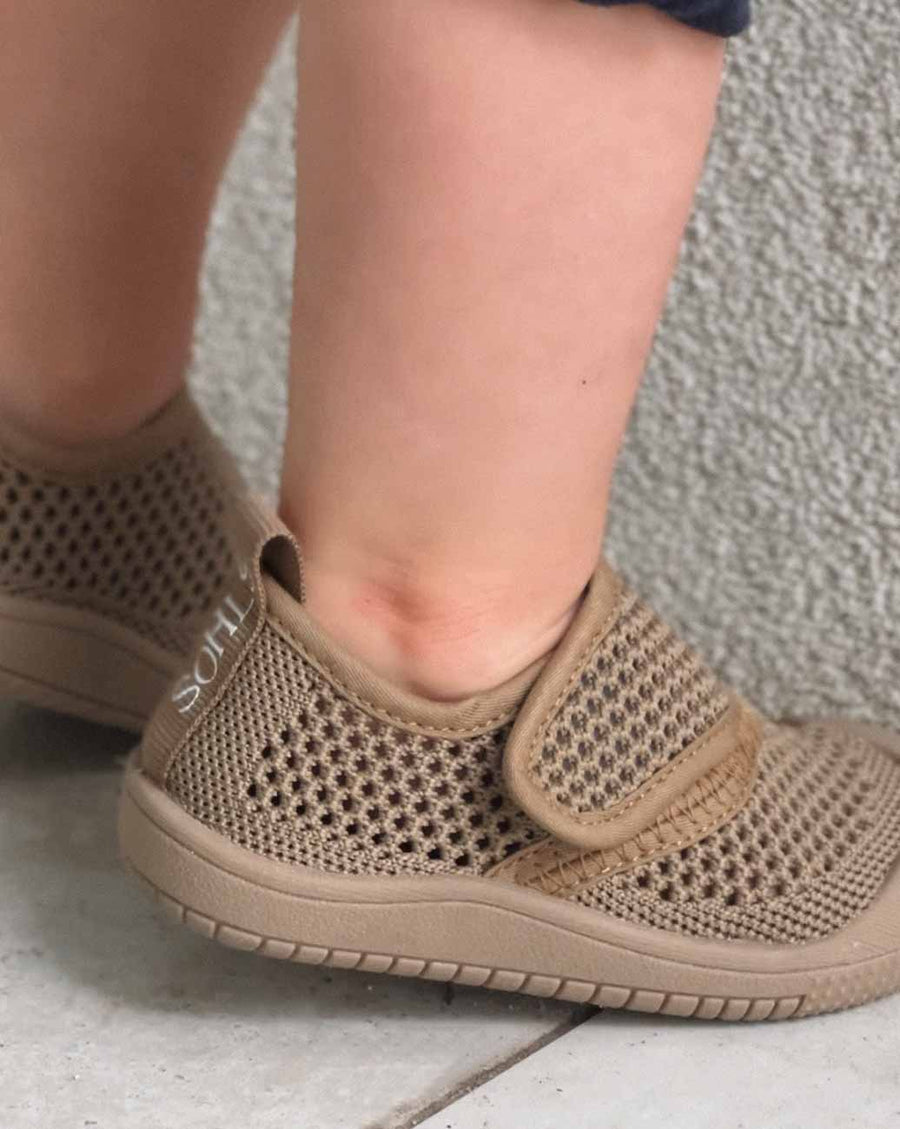 Little Sohls Velcro Toddler Shoe - Earthstone | Slip-On and Velcro Design | Bon Bon Tresor