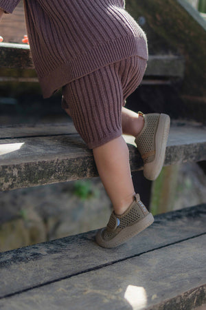 Little Sohls Velcro Toddler Shoe - Earthstone | Slip-On and Velcro Design | Bon Bon Tresor