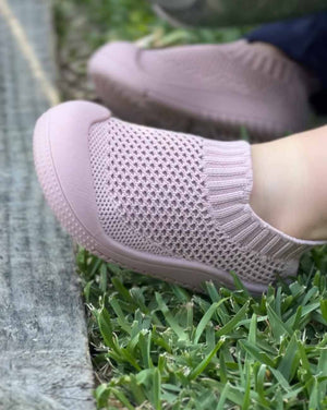 Little Sohls Slip On Toddler Shoe - Dusty Rose | Slip-On and Velcro Design | Bon Bon Tresor