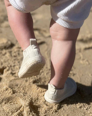 Little Sohls Slip On Toddler Shoe - Sand Dune | Slip-On and Velcro Design | Bon Bon Tresor