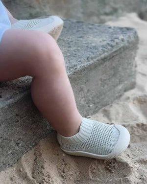 Little Sohls Slip On Toddler Shoe - Sand Dune | Slip-On and Velcro Design | Bon Bon Tresor