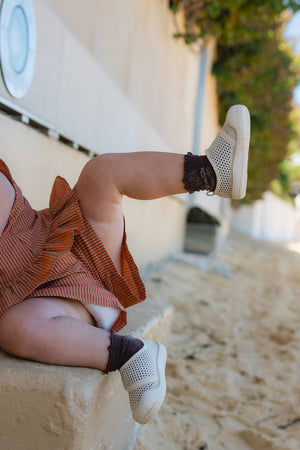 Little Sohls Velcro Toddler Shoe - Sand Dune | Slip-On and Velcro Design | Bon Bon Tresor
