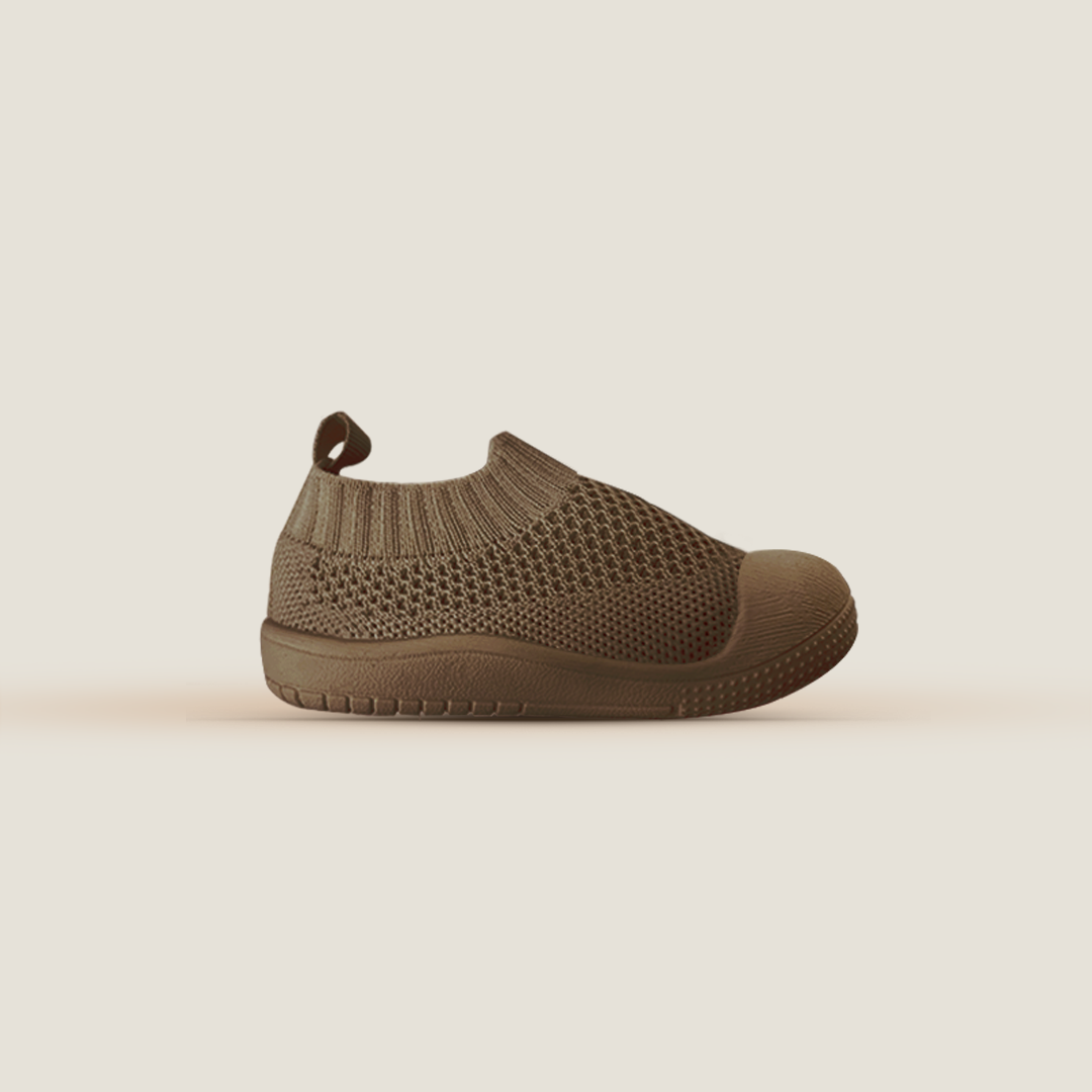 Little Sohls Slip On Toddler Shoe - Earthstone | Slip-On and Velcro Design | Bon Bon Tresor