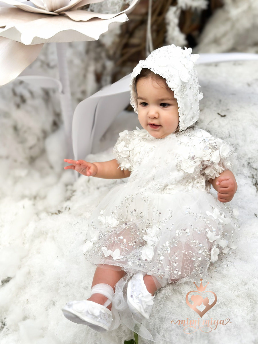 Mimi Miya Lily Christening Dress/Gown with Detachable Overskirt | Gowns | Bon Bon Tresor