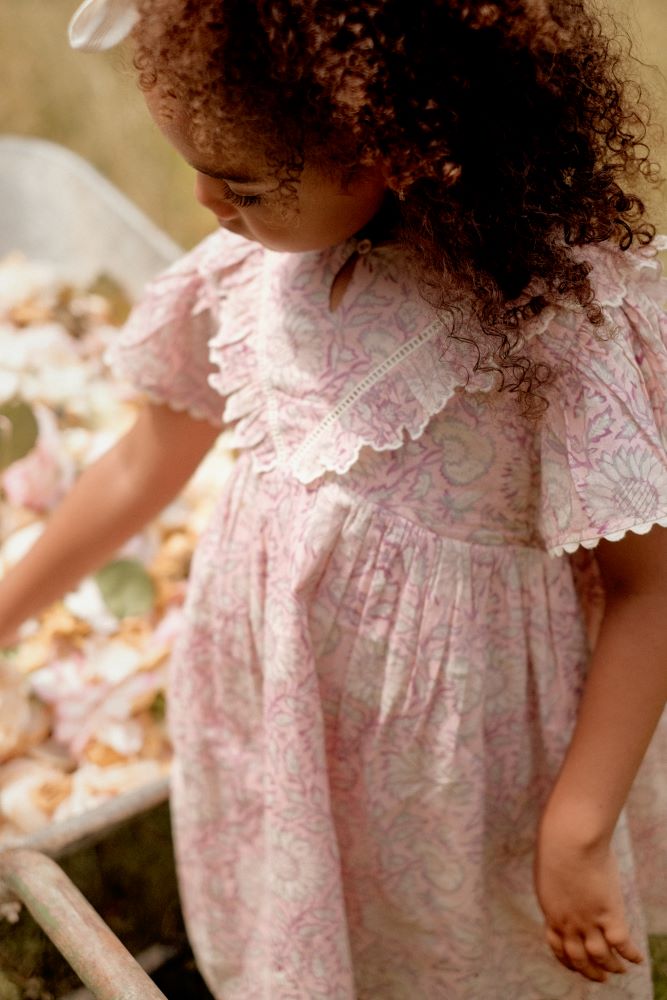 Louise Misha Girls Siloe Dress - Pink Daisy Garden | Dresses | Bon Bon Tresor