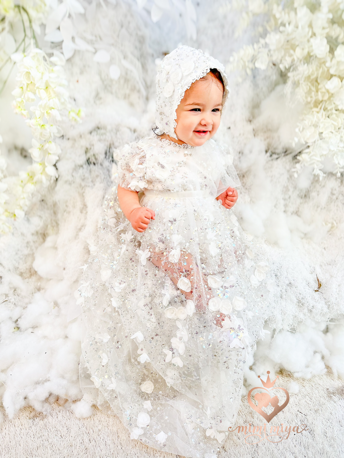 Mimi Miya Lily Christening Dress/Gown with Detachable Overskirt | Gowns | Bon Bon Tresor
