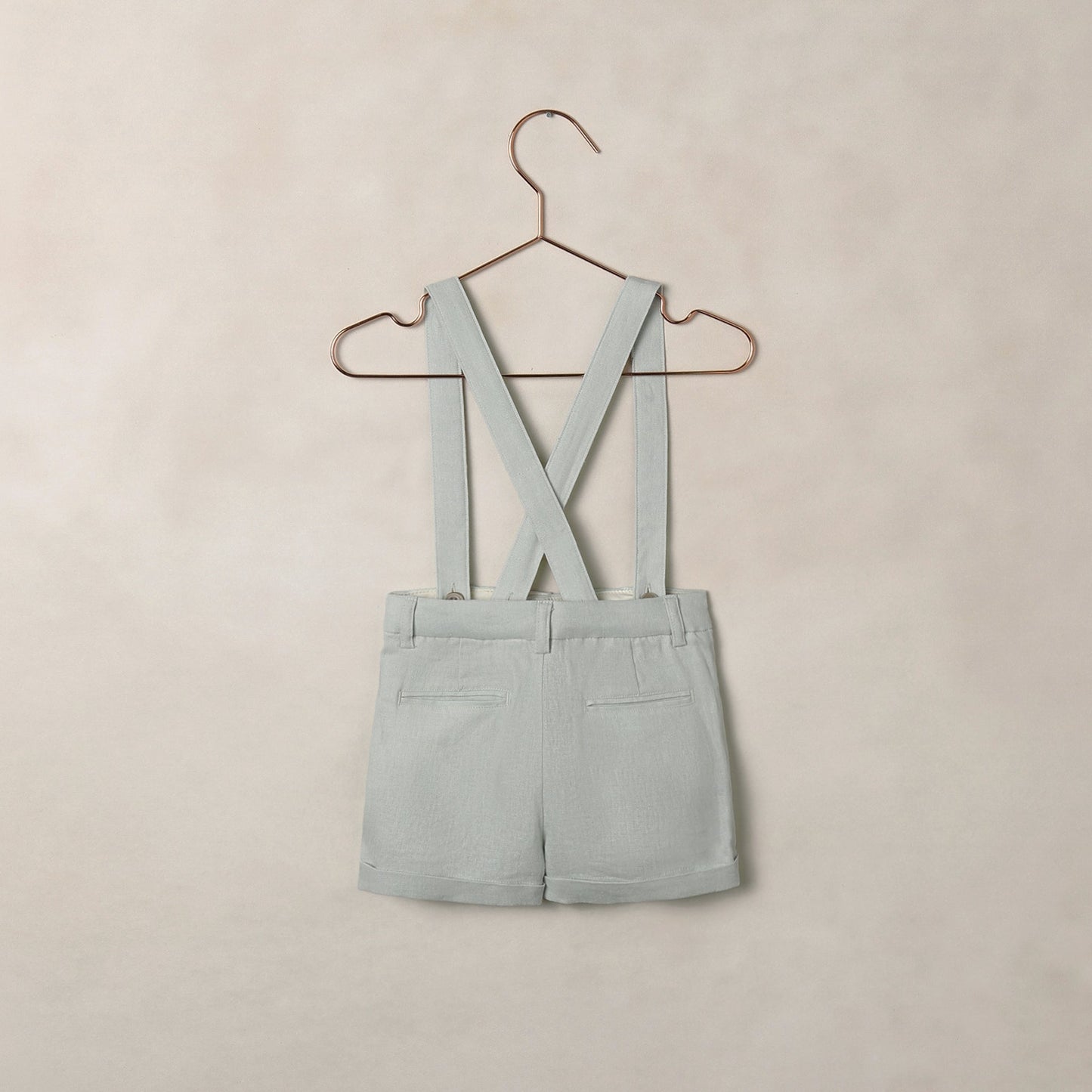 Noralee Baby Boy Suspender Short - Heathered Mist | Suits & Sets | Bon Bon Tresor