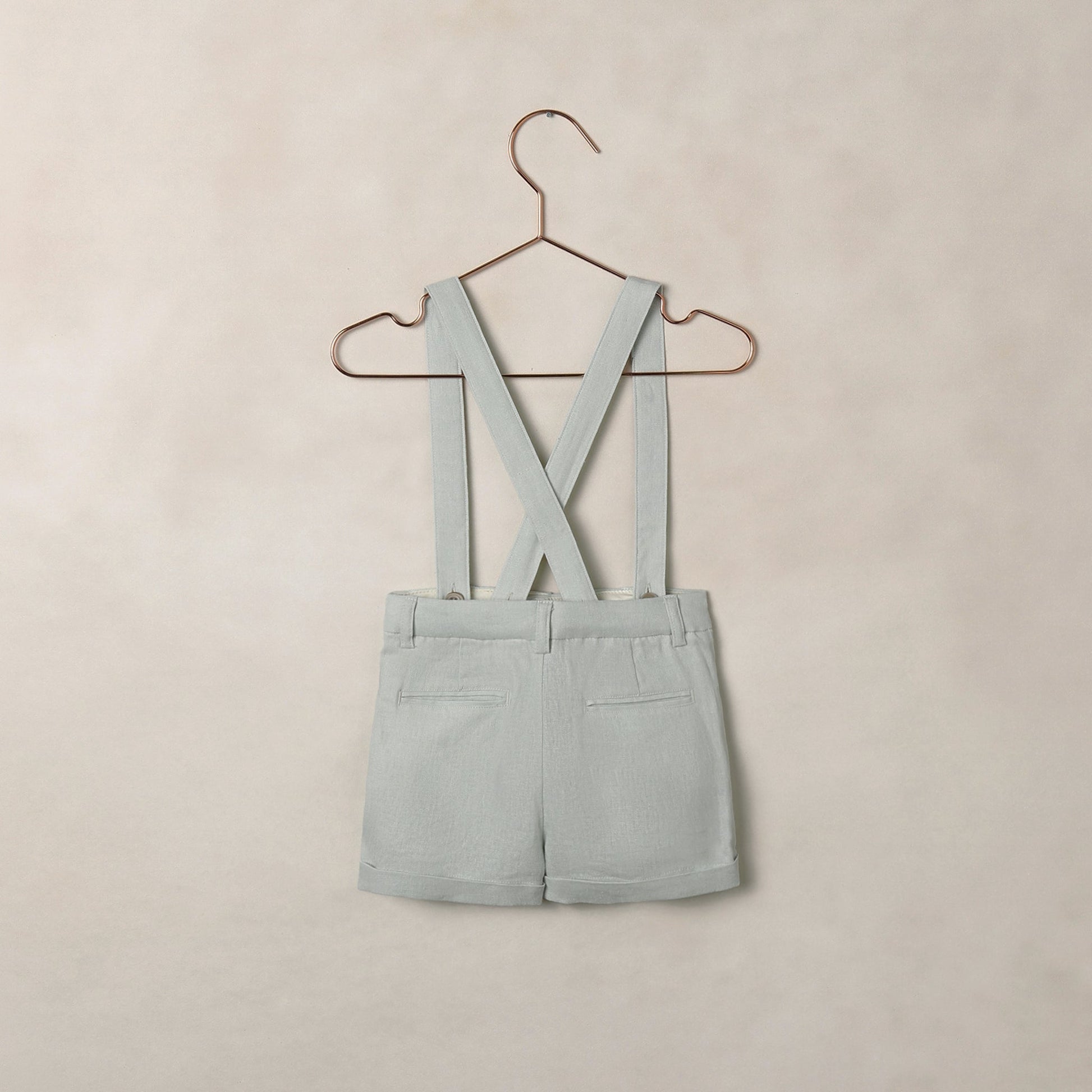 Noralee Baby Boy Suspender Short - Heathered Mist | Suits & Sets | Bon Bon Tresor