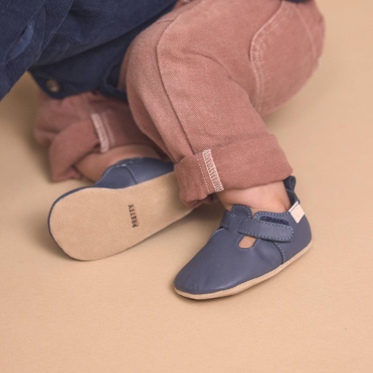 Pretty Brave Baby Boys Amsterdam Indigo Shoes | Dress Shoes | Bon Bon Tresor