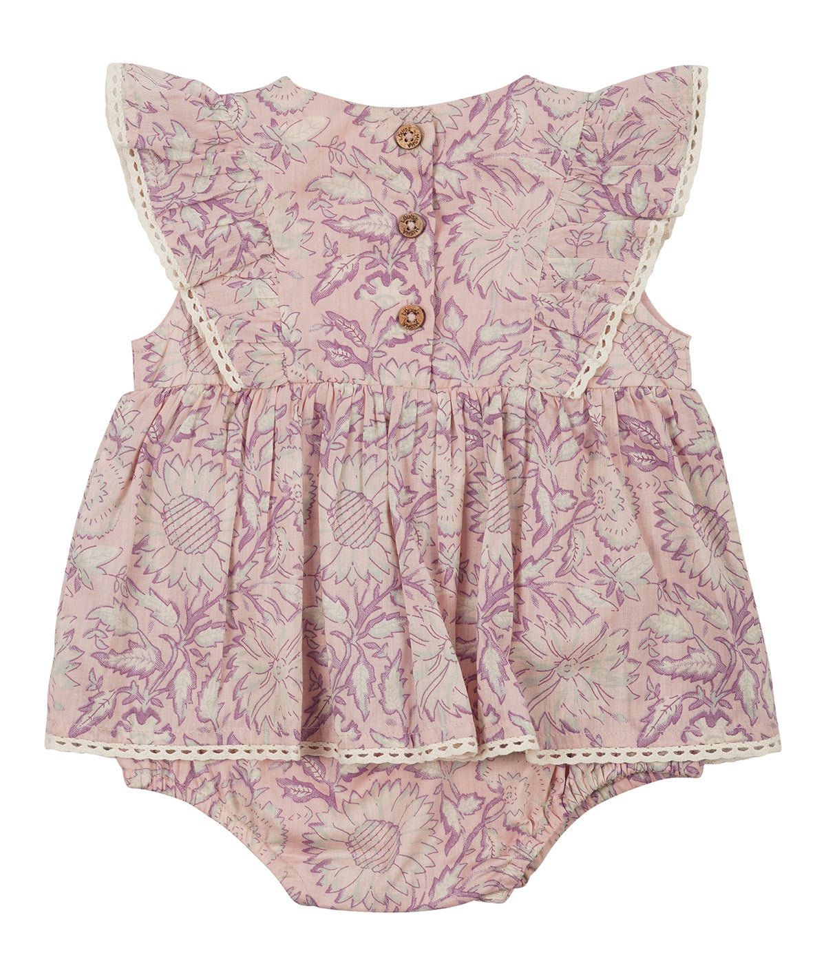 Louise Misha Lena Romper - Pink Daisy Garden | Rompers & Playsuits | Bon Bon Tresor