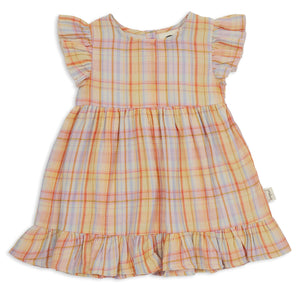 Kapow Kids Rainbow Plaid Trapeze Dress | Dresses & Skirts | Bon Bon Tresor