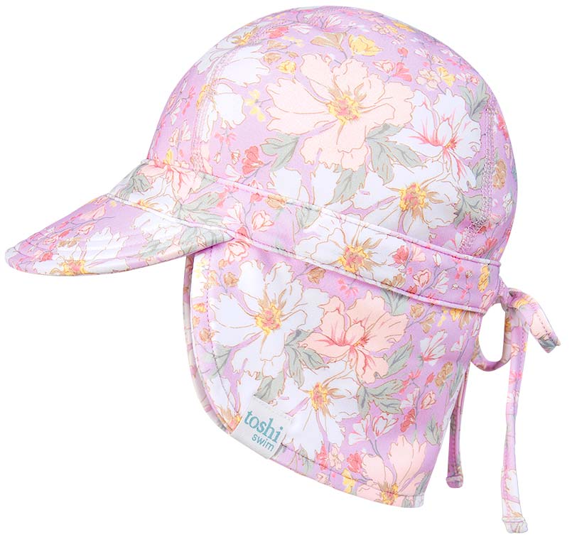 Toshi Swim Baby Flap Cap Classic Dahlia | Swimwear | Bon Bon Tresor