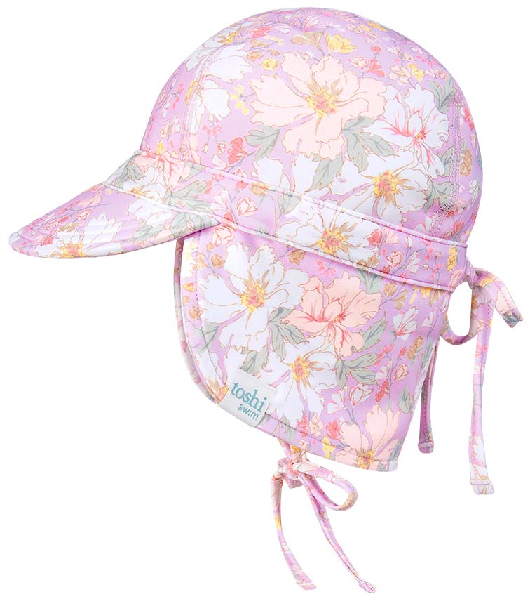 Toshi Swim Baby Flap Cap Classic Dahlia | Swimwear | Bon Bon Tresor