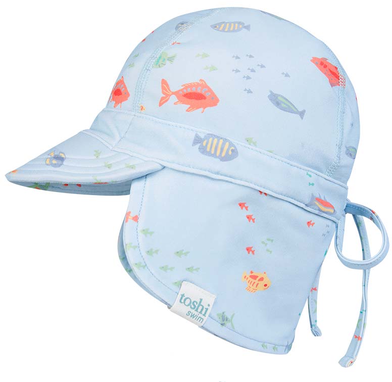Toshi Swim Baby Flap Cap Classic Reef | Swimwear | Bon Bon Tresor