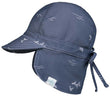 Toshi Swim Baby Flap Cap Classic Whales | Swimwear | Bon Bon Tresor