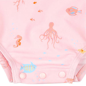 Toshi Swim Baby Onesie Long Sleeve Coral | Swimwear | Bon Bon Tresor