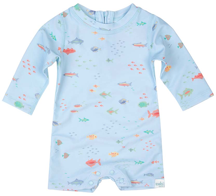Toshi Swim Baby Onesie Long Sleeve Reef | Swimwear | Bon Bon Tresor