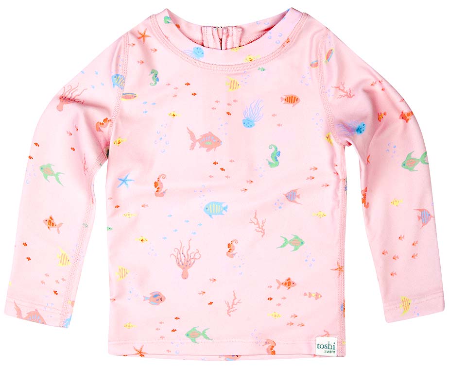 Toshi Swim Baby Rashie Long Sleeve Coral | Swimwear | Bon Bon Tresor