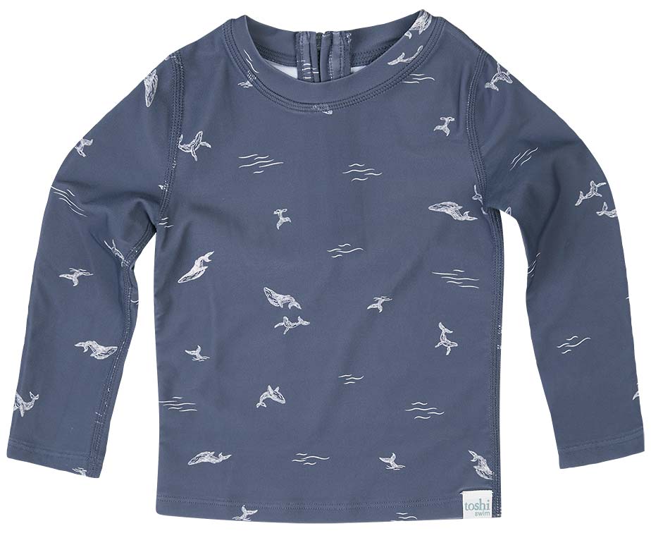 Toshi Swim Baby Rashie Long Sleeve Whales | Swimwear | Bon Bon Tresor