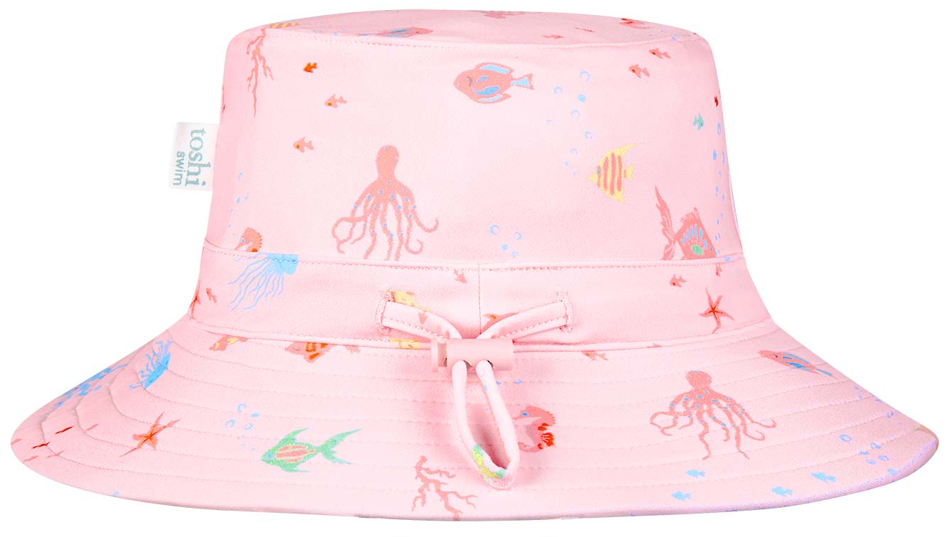 Toshi Swim Baby Sun Hat Classic Coral | Swimwear | Bon Bon Tresor
