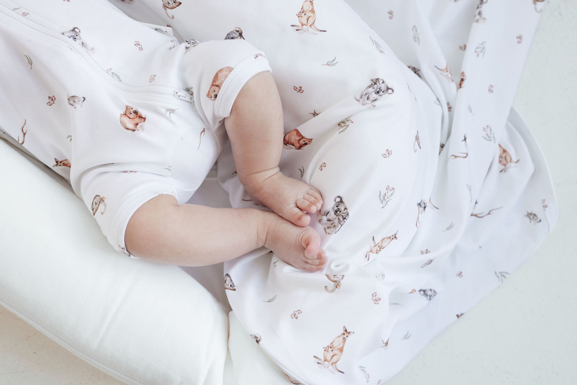 Aster and Oak Baby Boys Native Animals Zip Romper | Rompers & Playsuits | Bon Bon Tresor