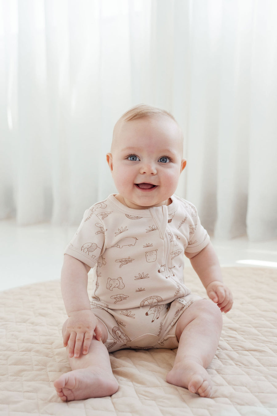 Aster and Oak Safari Adventure Zip Romper | Rompers & Playsuits | Bon Bon Tresor