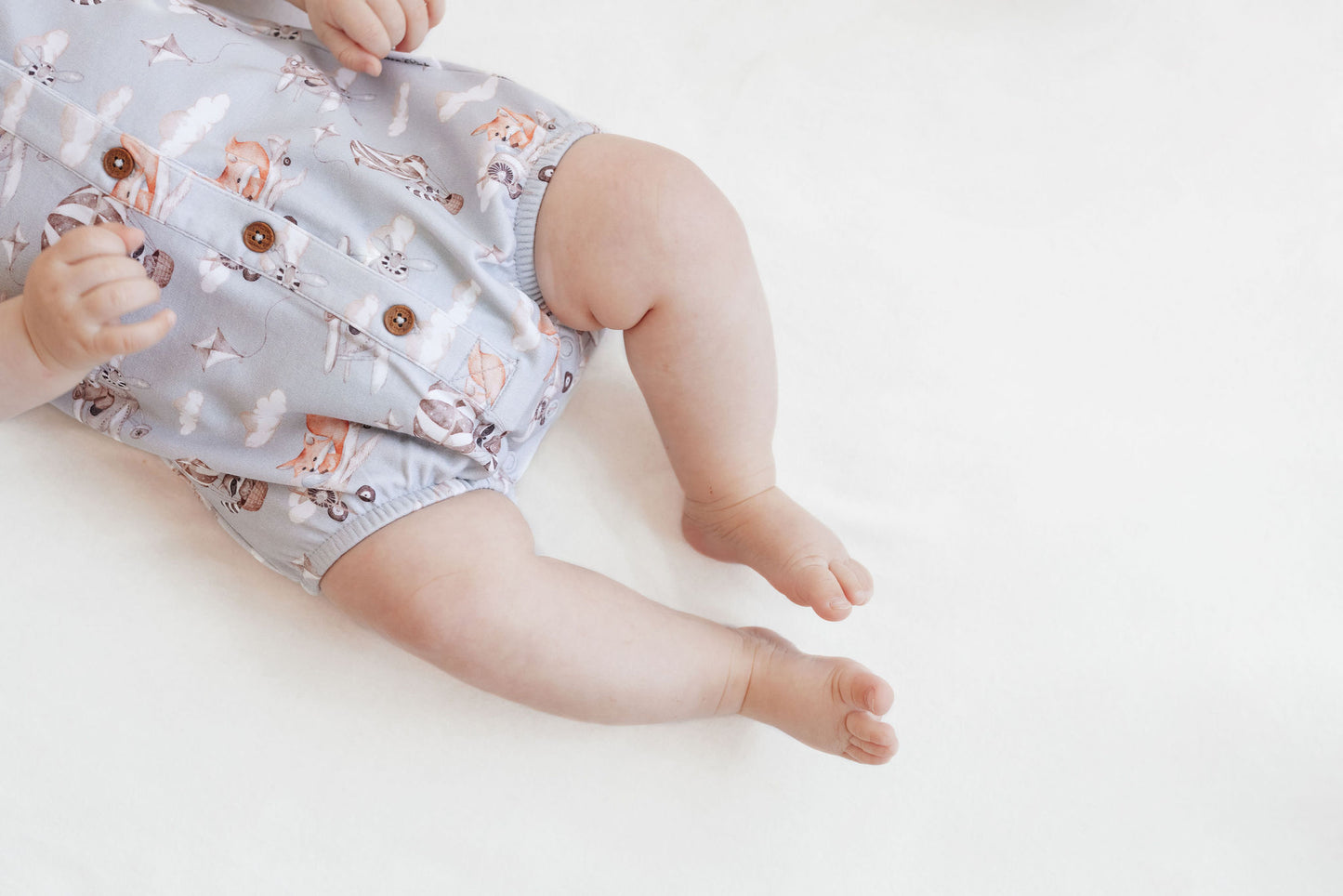 Aster and Oak Baby Boys Flying Friends Bubble Romper | Rompers & Playsuits | Bon Bon Tresor