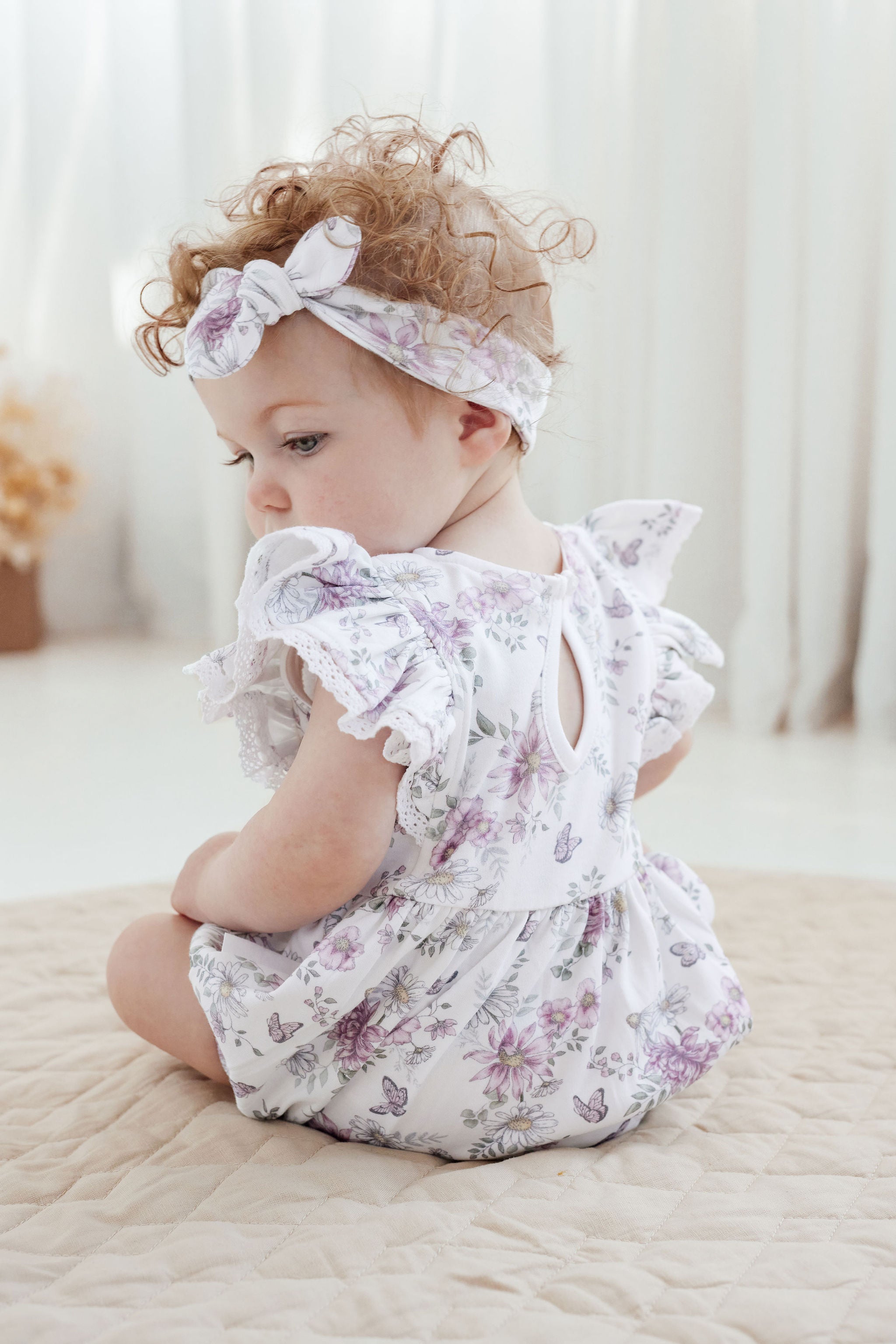 Aster and Oak Daisy Floral Bubble Romper