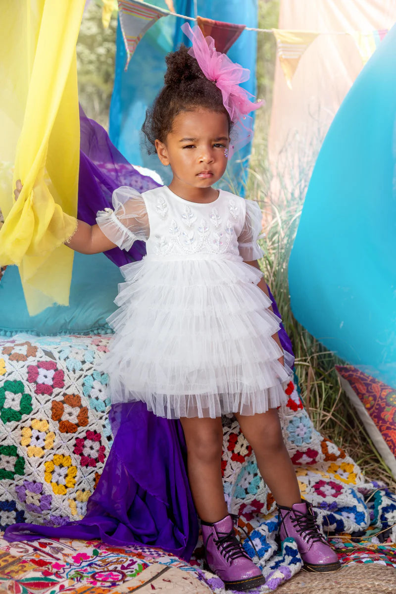 Tutu Du Monde Bebe Field Of Dreams Tulle Dress - Milk | Party Dresses | Bon Bon Tresor