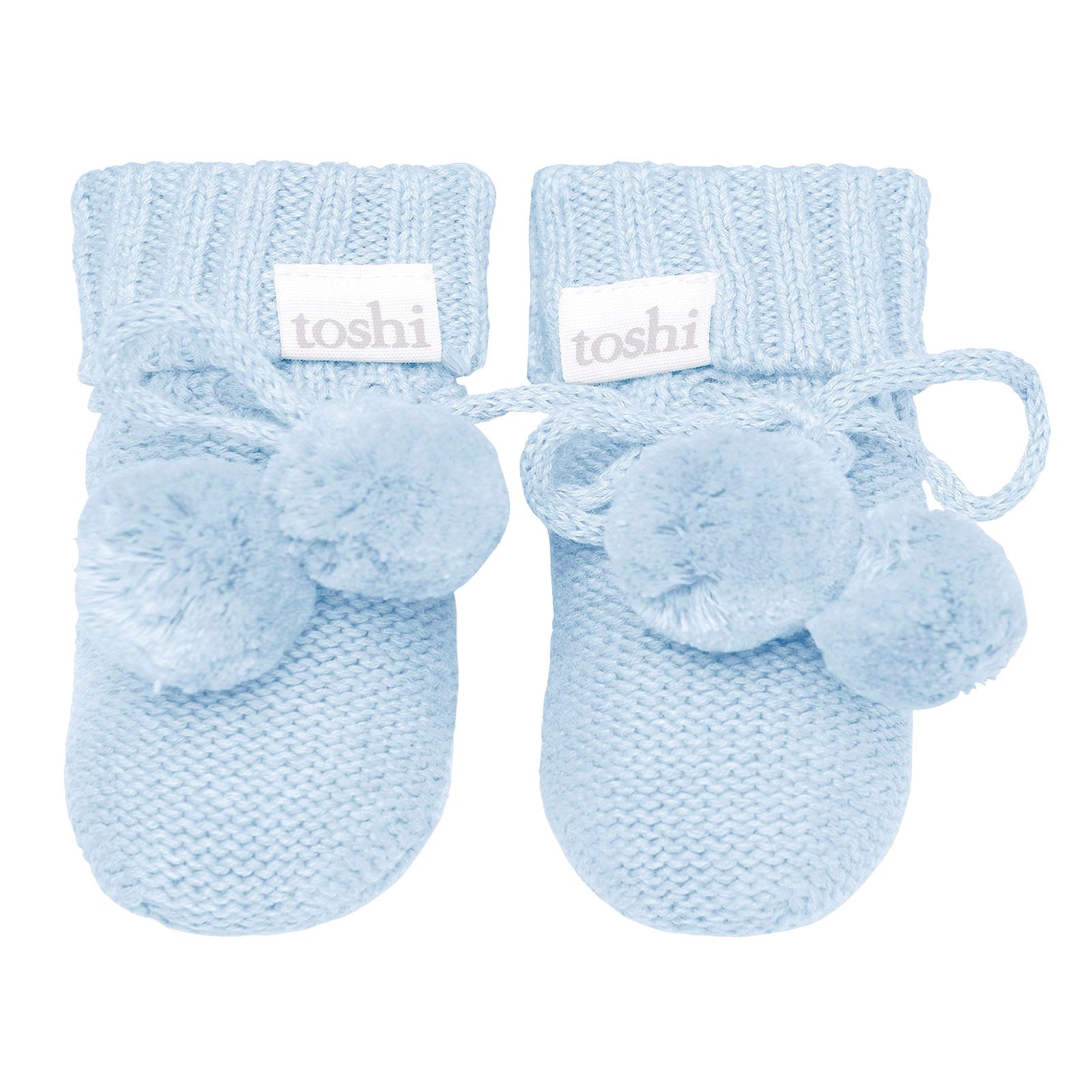 Toshi Organic Booties Marley Bluebird | Booties & Mittens | Bon Bon Tresor