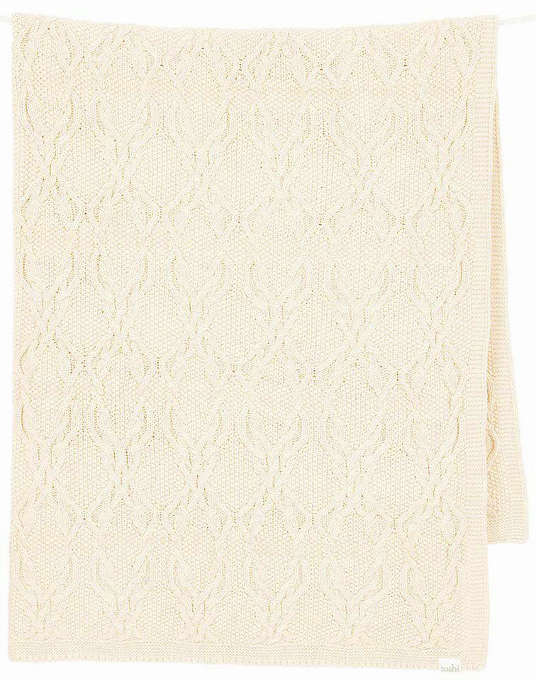 Toshi Organic Knit Blanket Bowie Feather | Blankets | Bon Bon Tresor