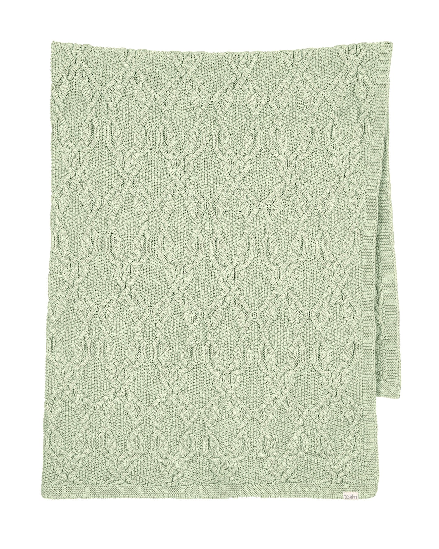 Toshi Organic Knit Blanket Bowie Matcha | Blankets | Bon Bon Tresor