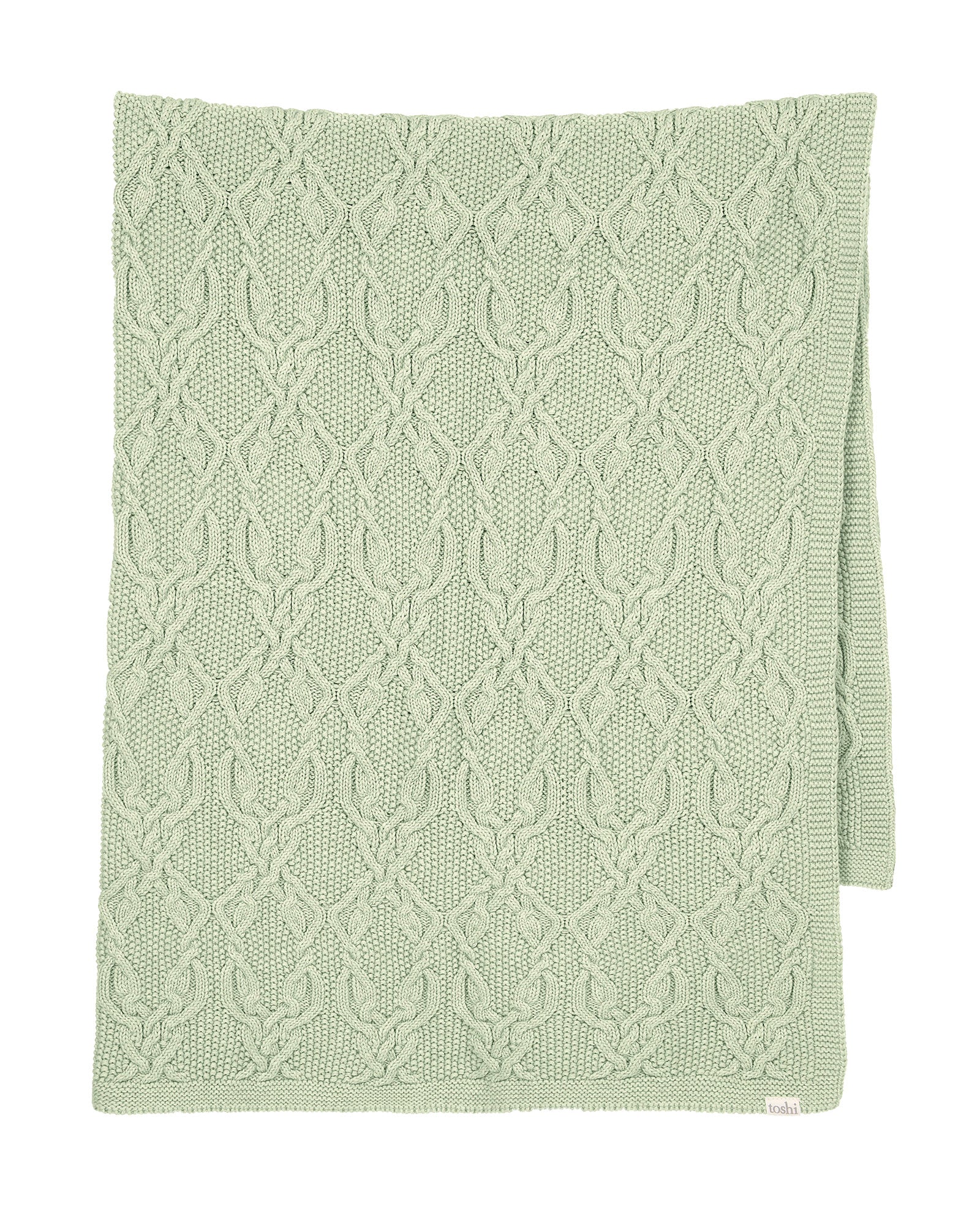 Toshi Organic Knit Blanket Bowie Matcha | Blankets | Bon Bon Tresor