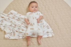 Aster and Oak Teddy Picnic Baby Wrap | Wraps & Swaddles | Bon Bon Tresor