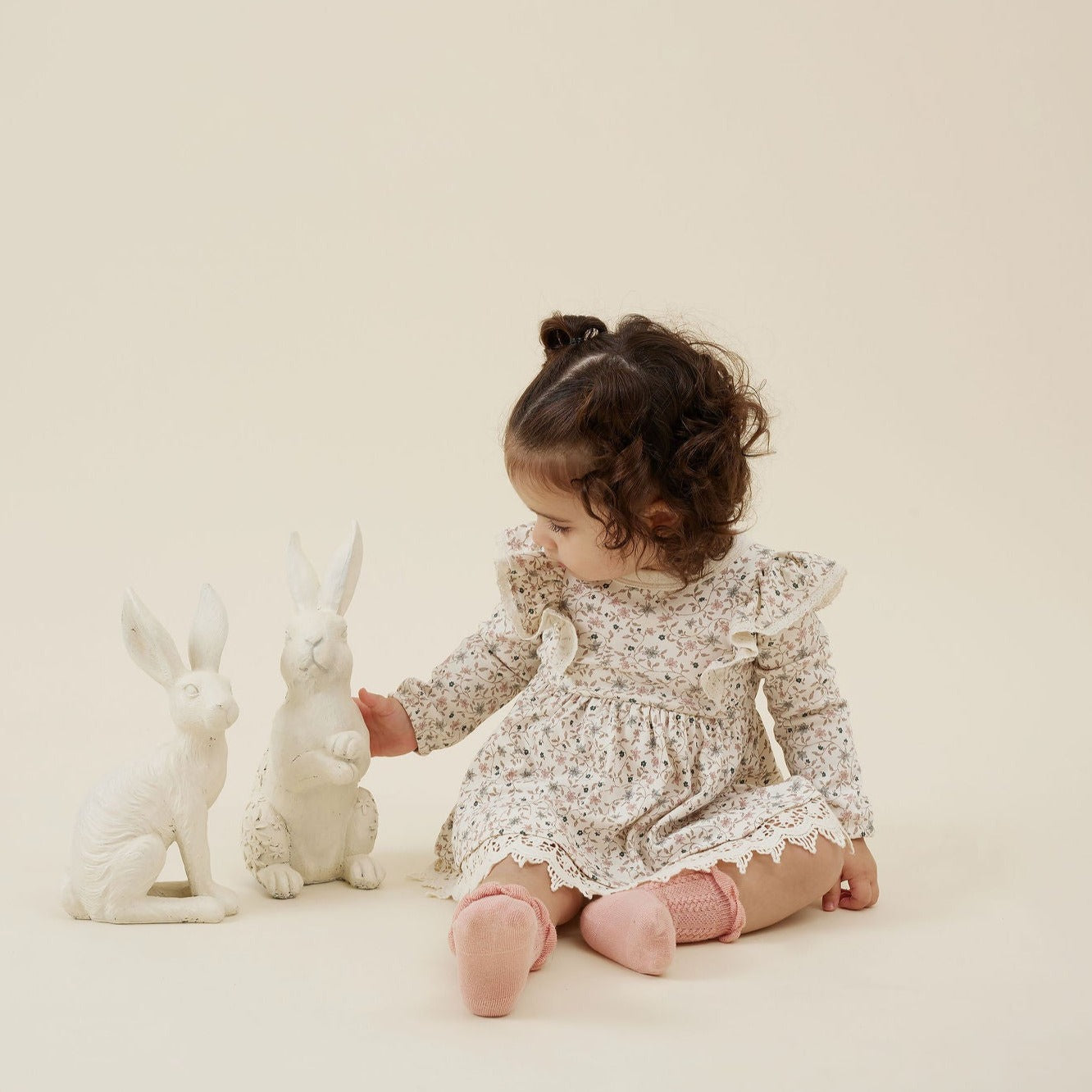 Aster and Oak Winter Floral Ruffle Dress | Dresses | Bon Bon Tresor