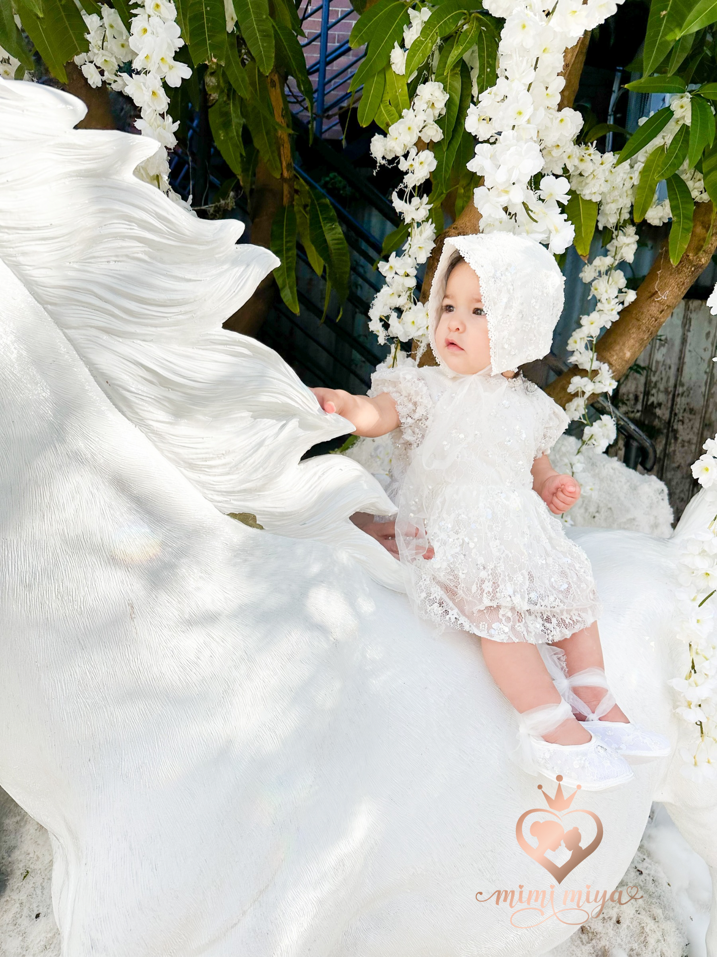 Mimi Miya Victoria Christening Dress/Gown with Detachable Overskirt | Gowns | Bon Bon Tresor