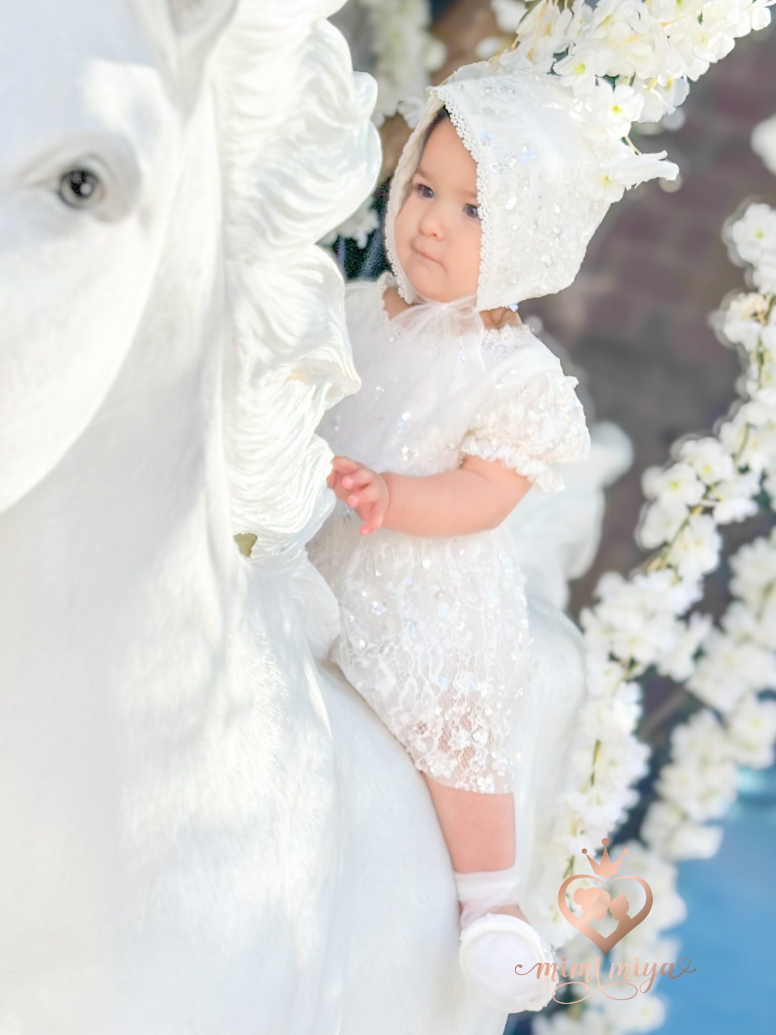 Mimi Miya Victoria Christening Dress/Gown with Detachable Overskirt | Gowns | Bon Bon Tresor