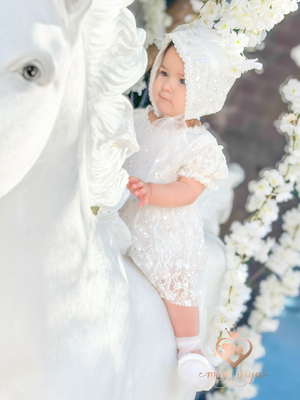 Mimi Miya Victoria Christening Dress/Gown with Detachable Overskirt | Gowns | Bon Bon Tresor