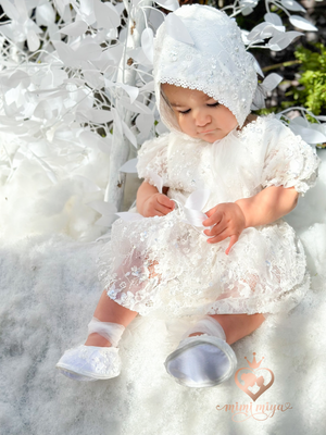 Mimi Miya Victoria Christening Dress/Gown with Detachable Overskirt | Gowns | Bon Bon Tresor