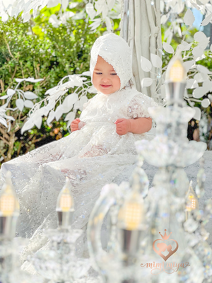 Mimi Miya Victoria Christening Dress/Gown with Detachable Overskirt | Gowns | Bon Bon Tresor