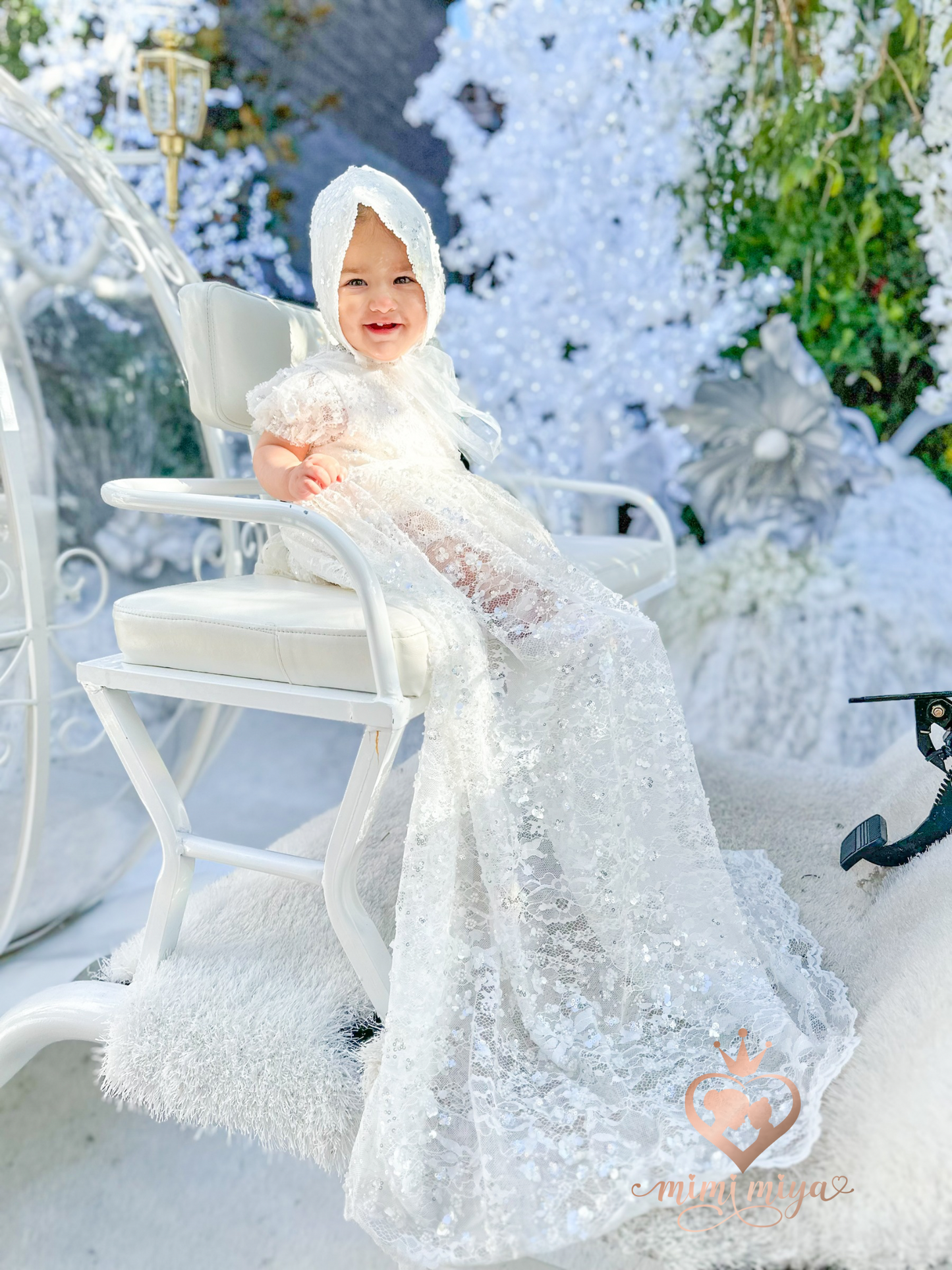 Mimi Miya Victoria Christening Dress/Gown with Detachable Overskirt | Gowns | Bon Bon Tresor