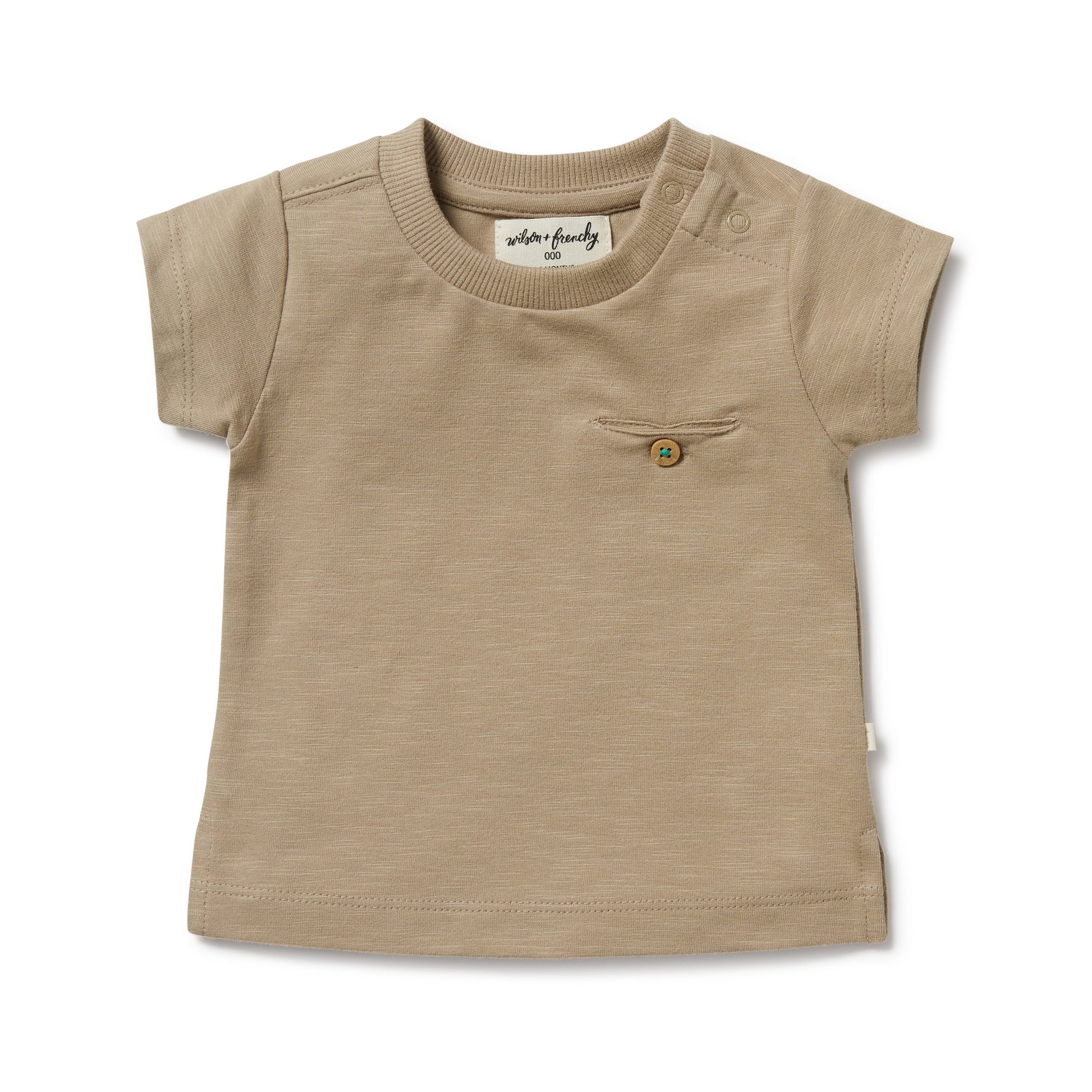 Wilson and Frenchy Organic Pocket Tee Driftwood | Tops & T-Shirts | Bon Bon Tresor