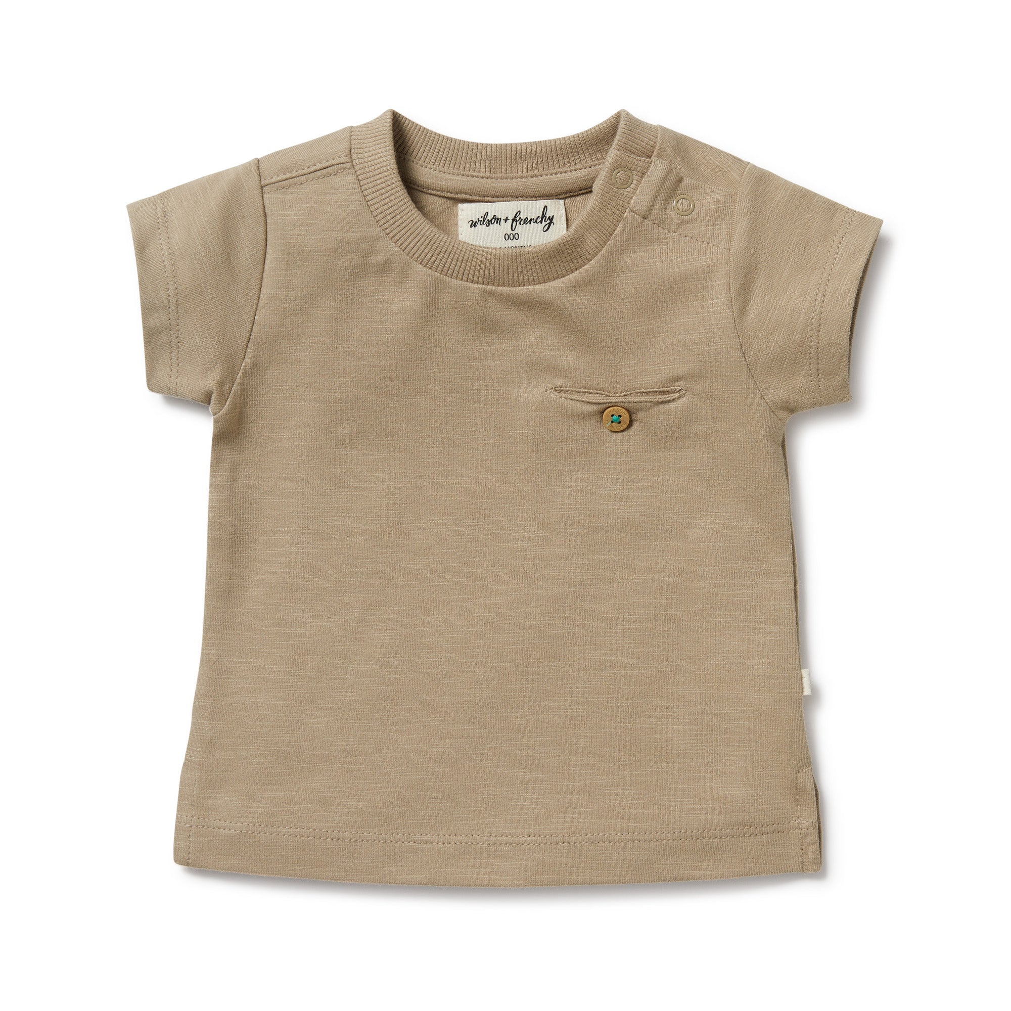 Wilson and Frenchy Organic Pocket Tee Driftwood | Tops & T-Shirts | Bon Bon Tresor