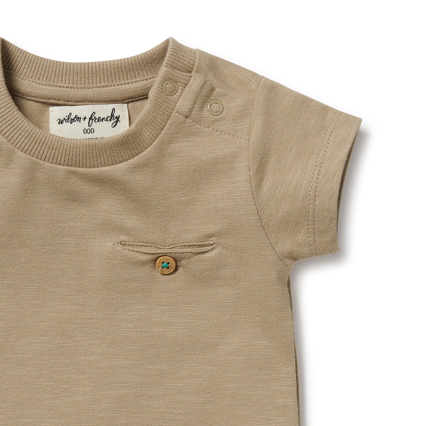 Wilson and Frenchy Organic Pocket Tee Driftwood | Tops & T-Shirts | Bon Bon Tresor